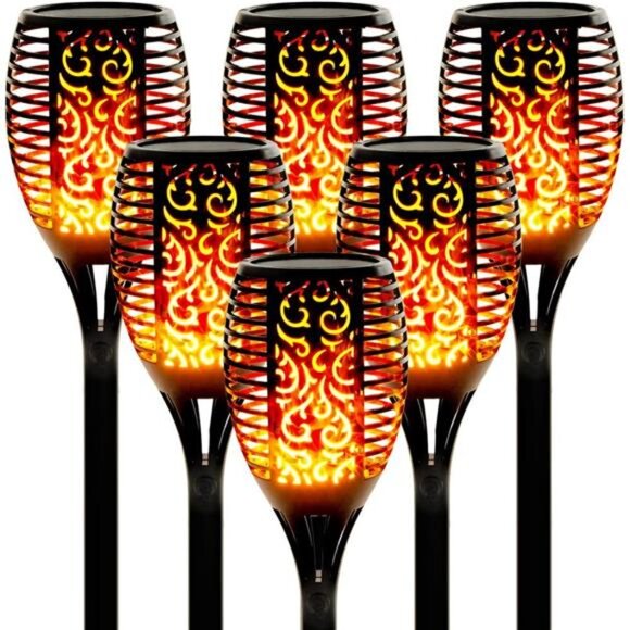 Super Large Size Solar Lights Torch Lights Solar Spotlights Upgraded - Picture 1 of 7